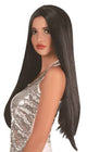 Women's Extra Long Straight Black Costume Wig with Centre Part