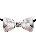 Silver Sequin Costume Bow Tie