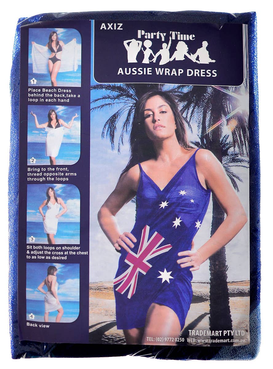 Australia Day Womens Beach Wrap Dress - Packet Image
