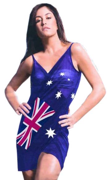 Australia Day Womens Beach Wrap Dress - Main Image