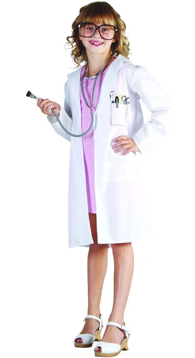 Girl's Doctor Lab Coat Fancy Dress Costume - Front