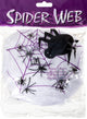 Stretchy White Spider Web Decoration with 4 Fake Spiders