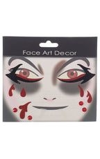 Sexy Vampire Glittery Red and Black Stick On Makeup Main Image
