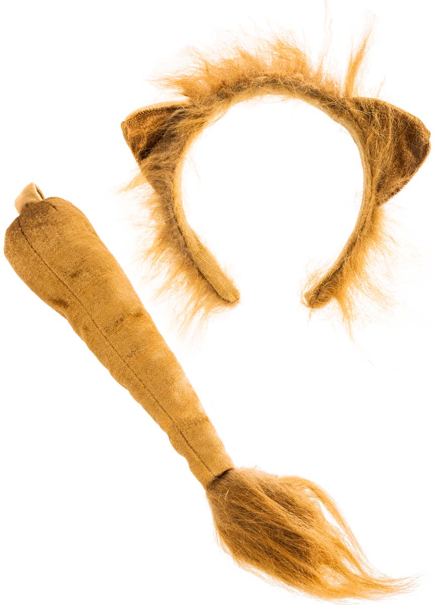 Fluffy Orange Lion Headband and Tail Set
