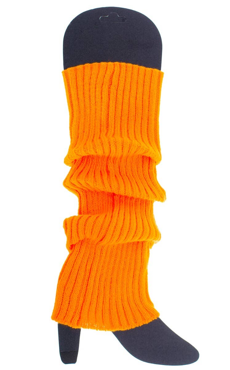 Women's Bright Neon Orange Leg Warmer 80s Costume Accessory Main Image