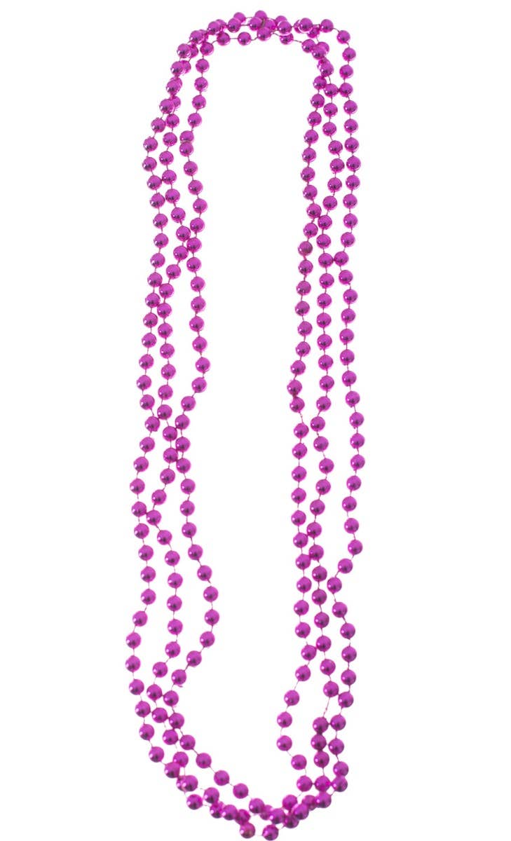 Image of Pack of 3 Metallic Magenta Novelty Beaded Necklaces