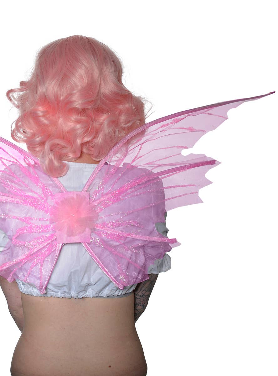 Translucent Pale Pink Glitter Large Fairy Wings Main Image