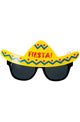 Novelty Black Frame Mexican Fiesta Sombrero Costume Glasses - Main Image
