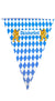 Oktoberfest Blue and White Checker Party Flag Bunting Decoration Main Image