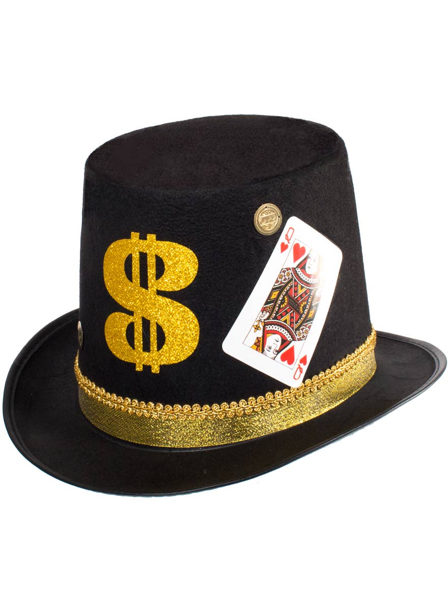 Casino Theme Pimp Top Hat with Playing Cards - Alternative Image