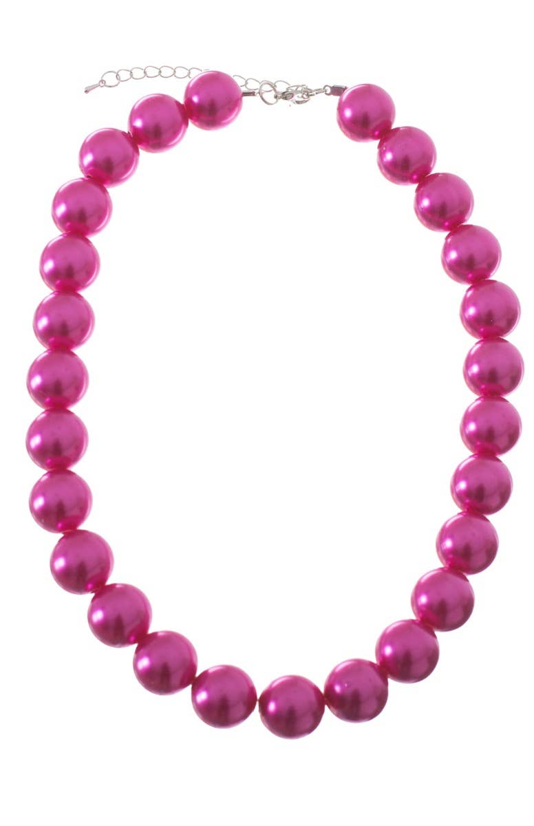 Jumbo Pink Pearl Women's Flapper Necklace 1920s Costume Accessory - Main Image 