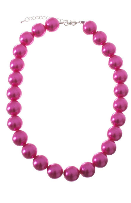 Jumbo Pink Pearl Women's Flapper Necklace 1920s Costume Accessory - Main Image 