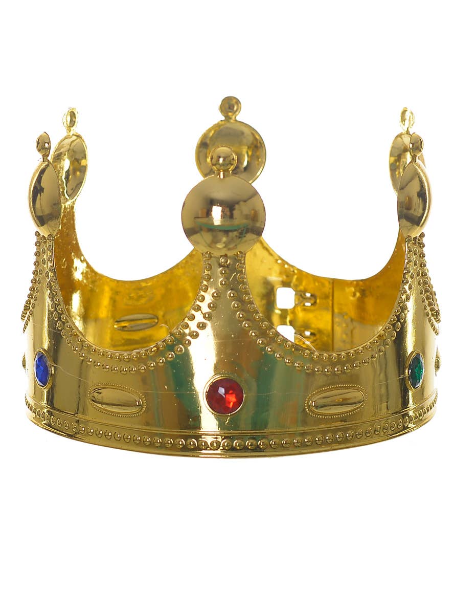 Gold Jewelled King Crown Accessory