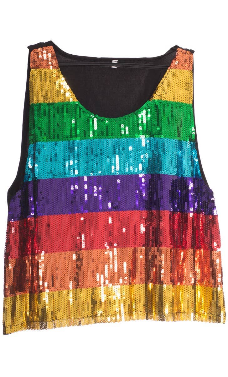 Men's Sequined Rainbow Mardi Gras Tank Top