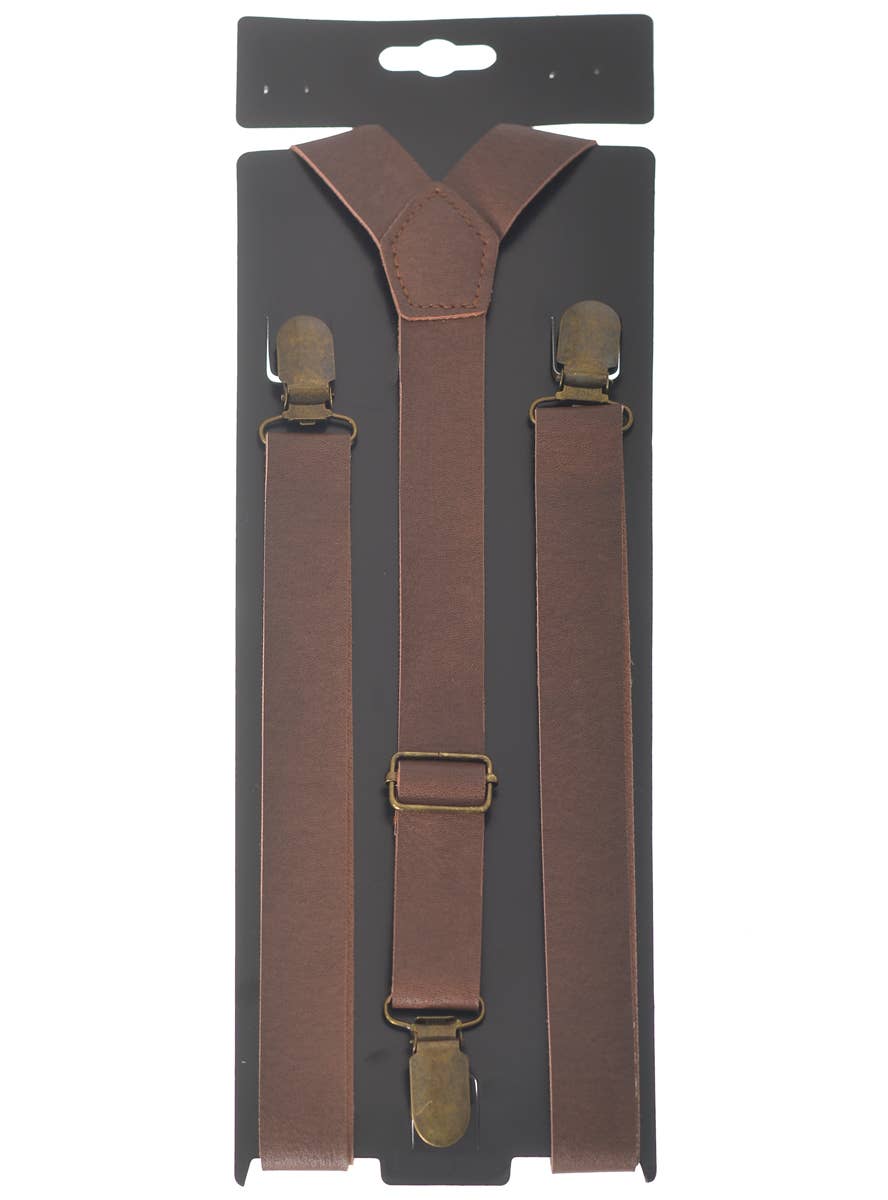 Leather Look Costume Braces