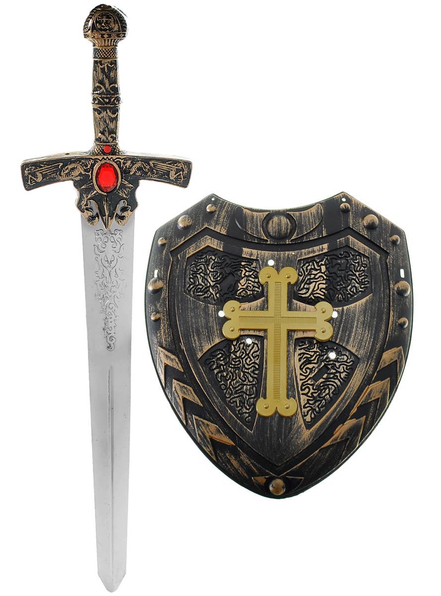 Medieval Knight Mini Shield and Sword Accessory Set