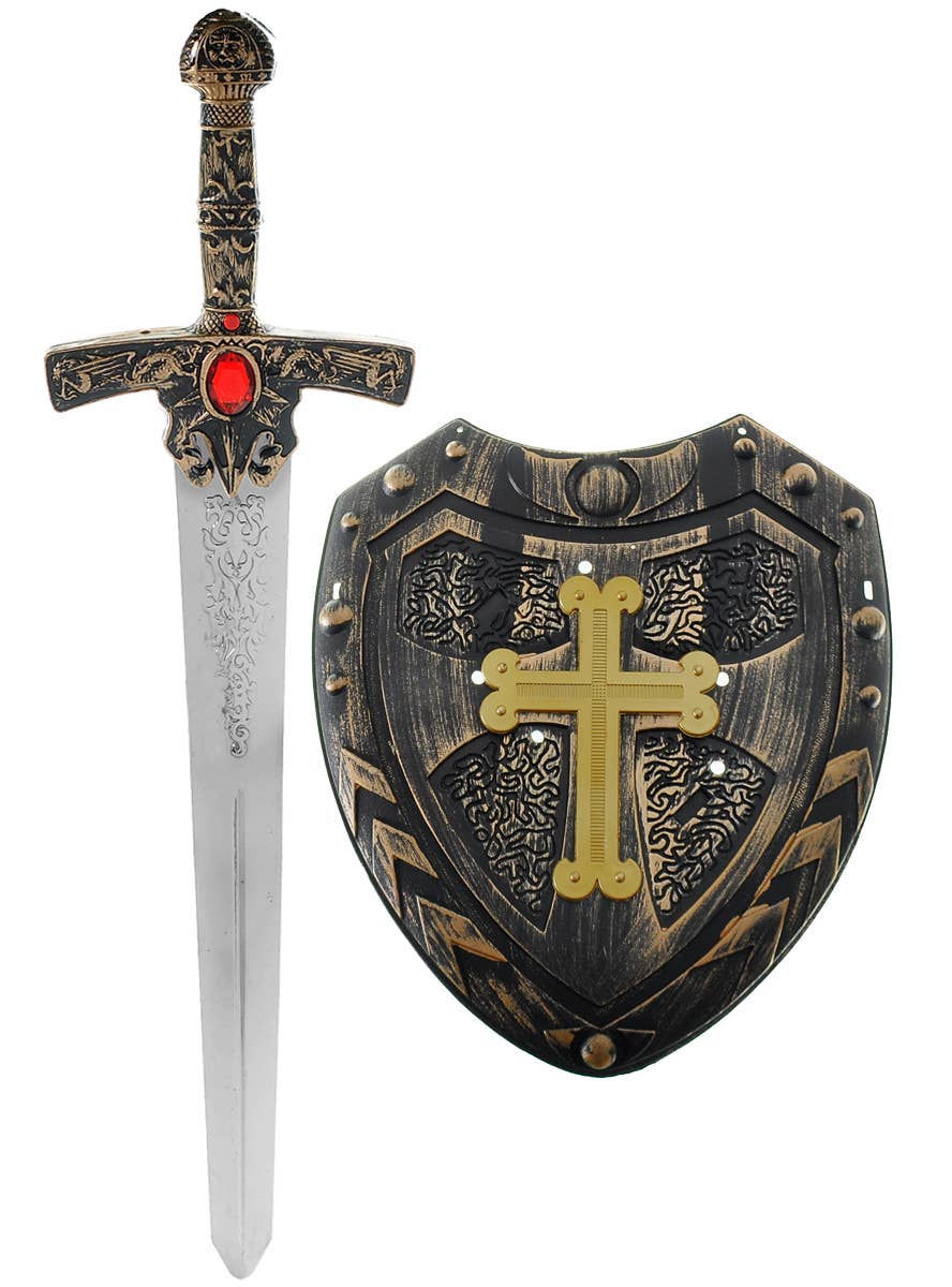 Kids Medieval Knight Accessory Set with Sounds | Kids Shield & Sword