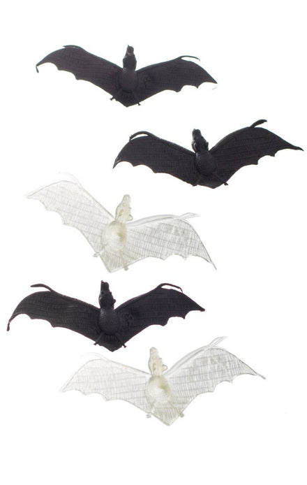 5 Pack Glow in the Dark and Black mini bat props halloween decorations main image