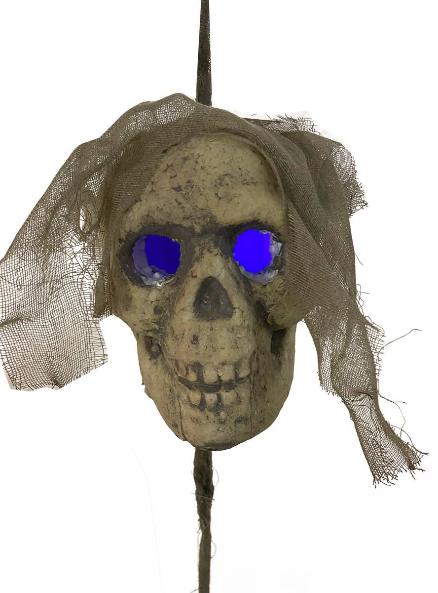 4 Light Up Skull Heads on Rope Halloween Prop - Alternate Image