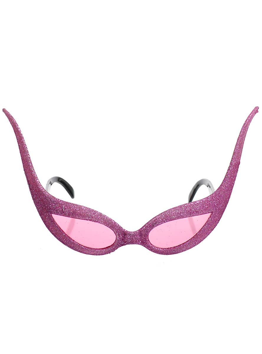 Pink Glitter Martian Costume Glasses