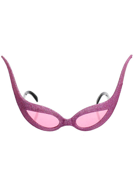 Pink Glitter Martian Costume Glasses