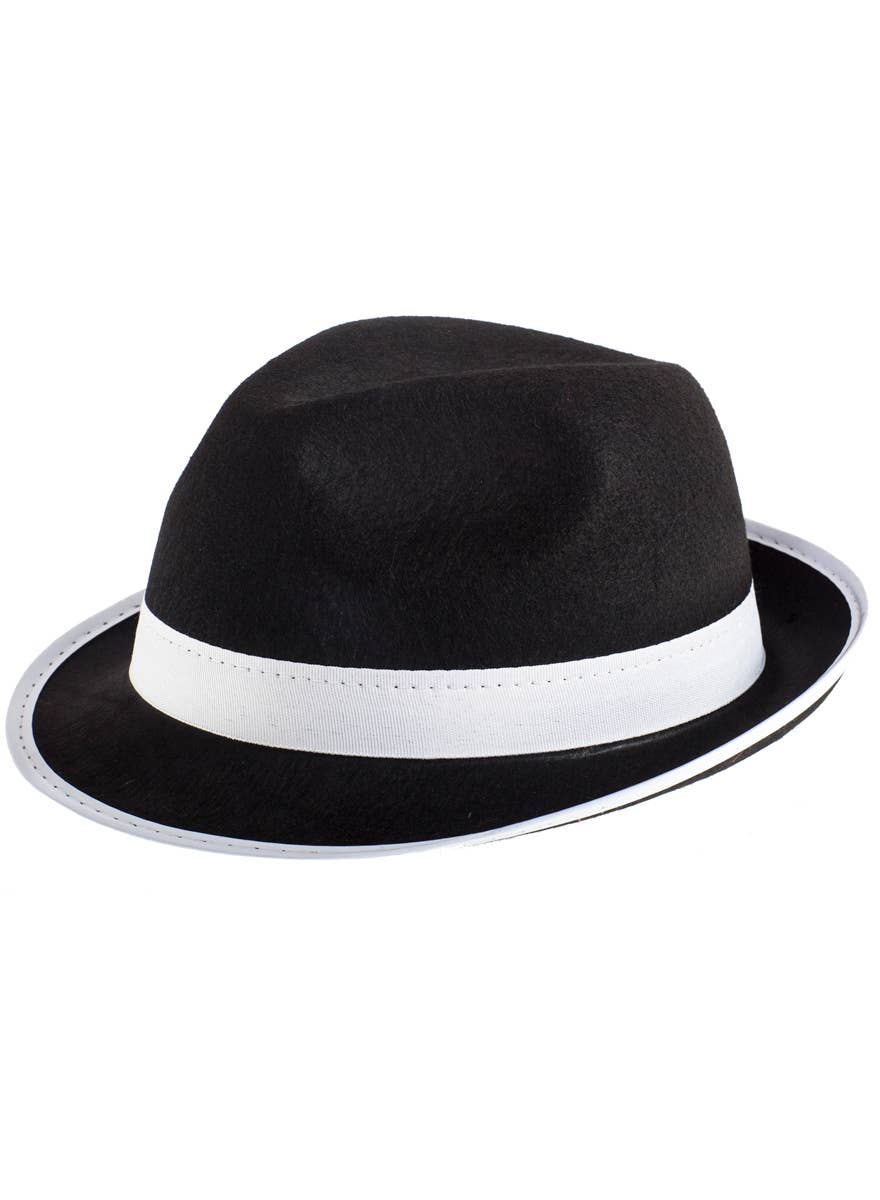 Black and White Gangster Fedora Hat