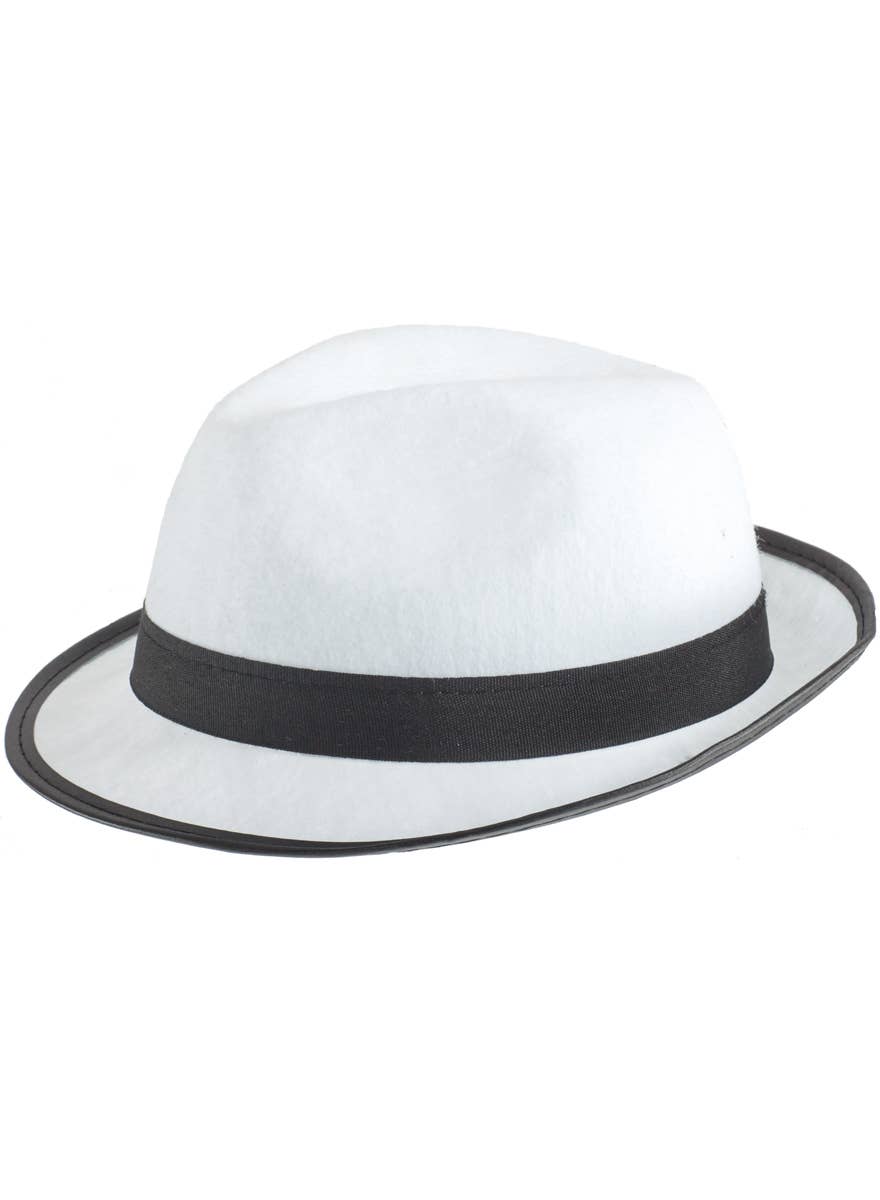 White and Black 1920's Gangster Costume Hat