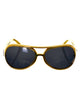 Gold Frame Black Lens Elvis Presely Costume Sunglasses Accessory