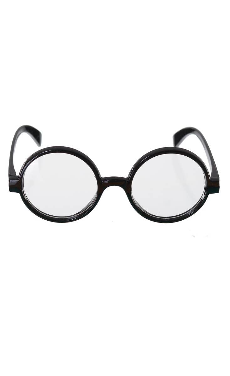 Image of Round Black Frame School Nerd Costume Glasses