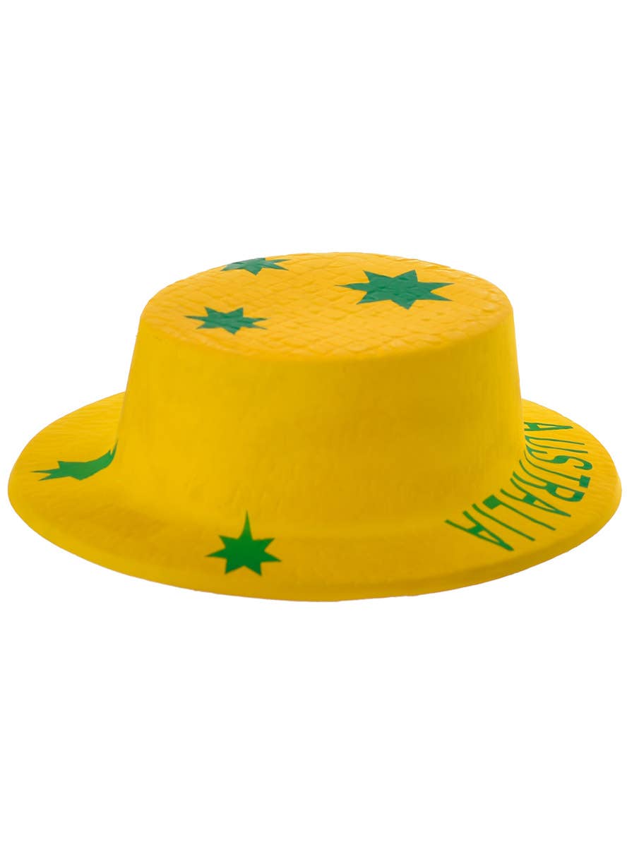 Plastic Green and Gold Aussie Costume Hat