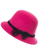 Pink Felt Womens Cloche Bell Hat 1920s Costume Accessory - Main Image