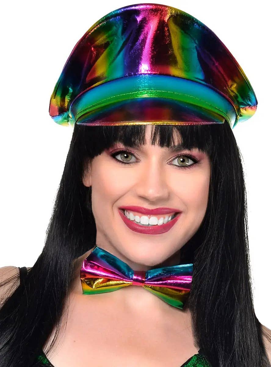 Metallic Rainbow Bow Tie Costume Accessory 