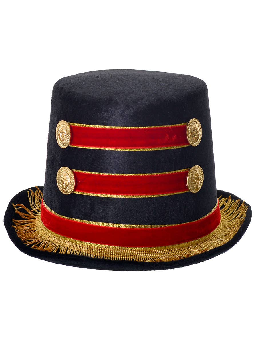 Red Gold and Black Ringmaster Top Hat