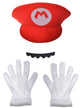 Adults Mario Hat Moustache and Gloves Accessory Set