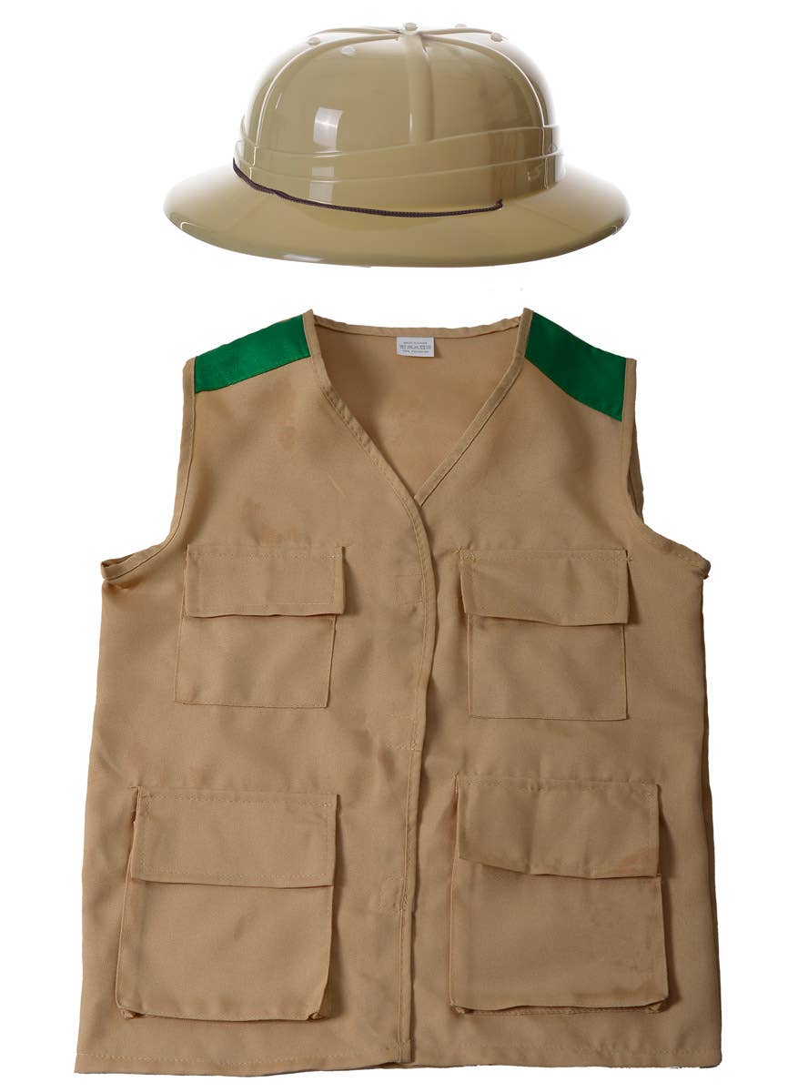 Tan Safari Vest and Hat Costume Set for Kids