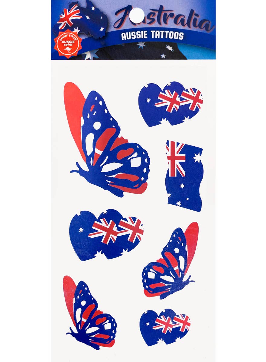 Aussie Day Butterflies Tattoos Australian Flag Temporary Tattoos