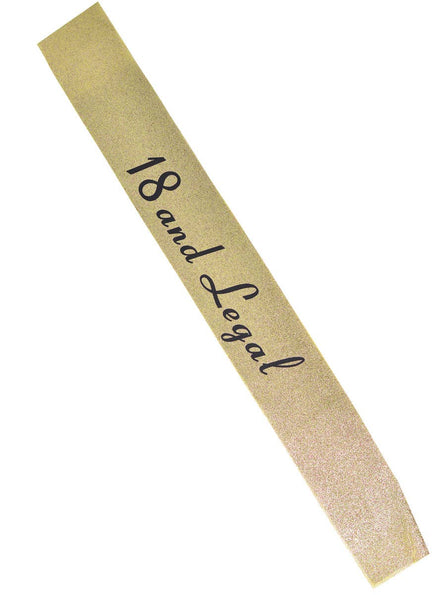 Gold Glitter 18th Birthday Sash