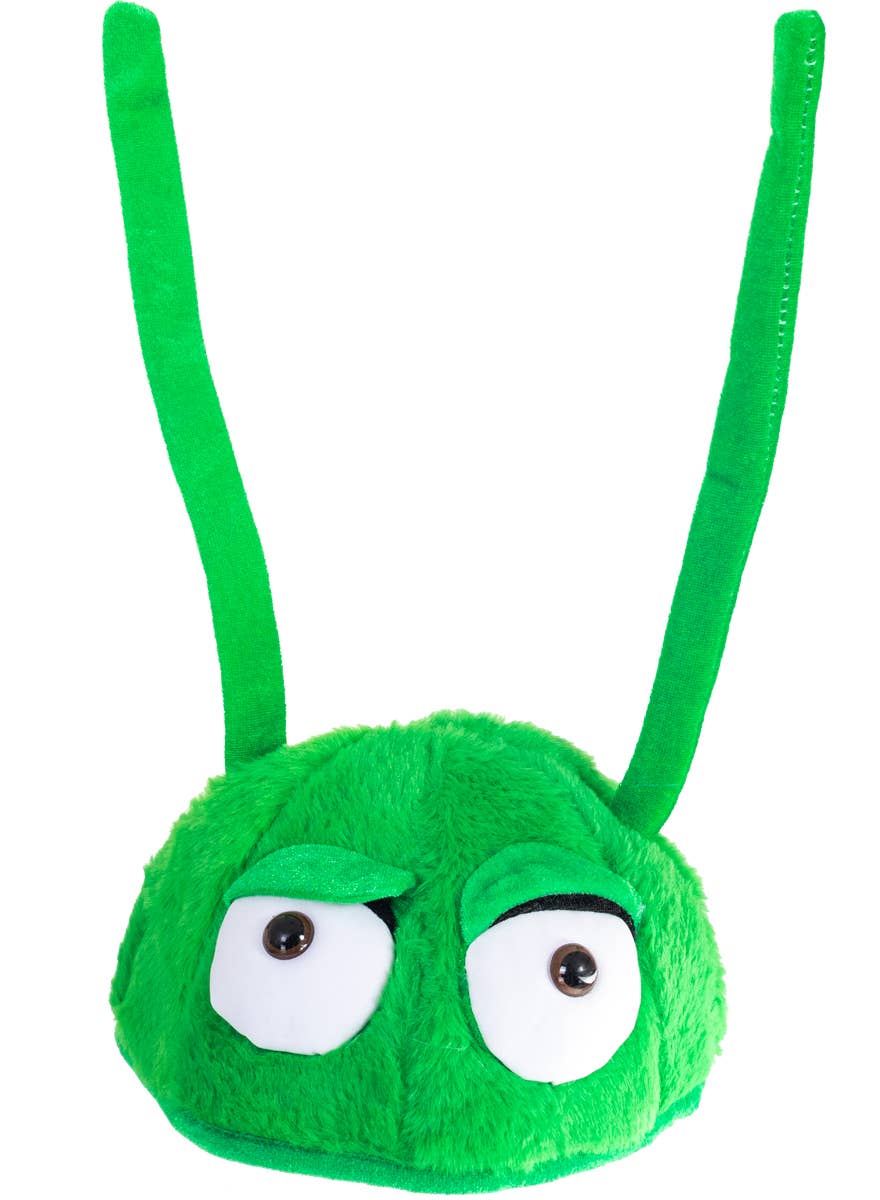 Green Plush Alien Head with Antennae Costume Headband - Main Image