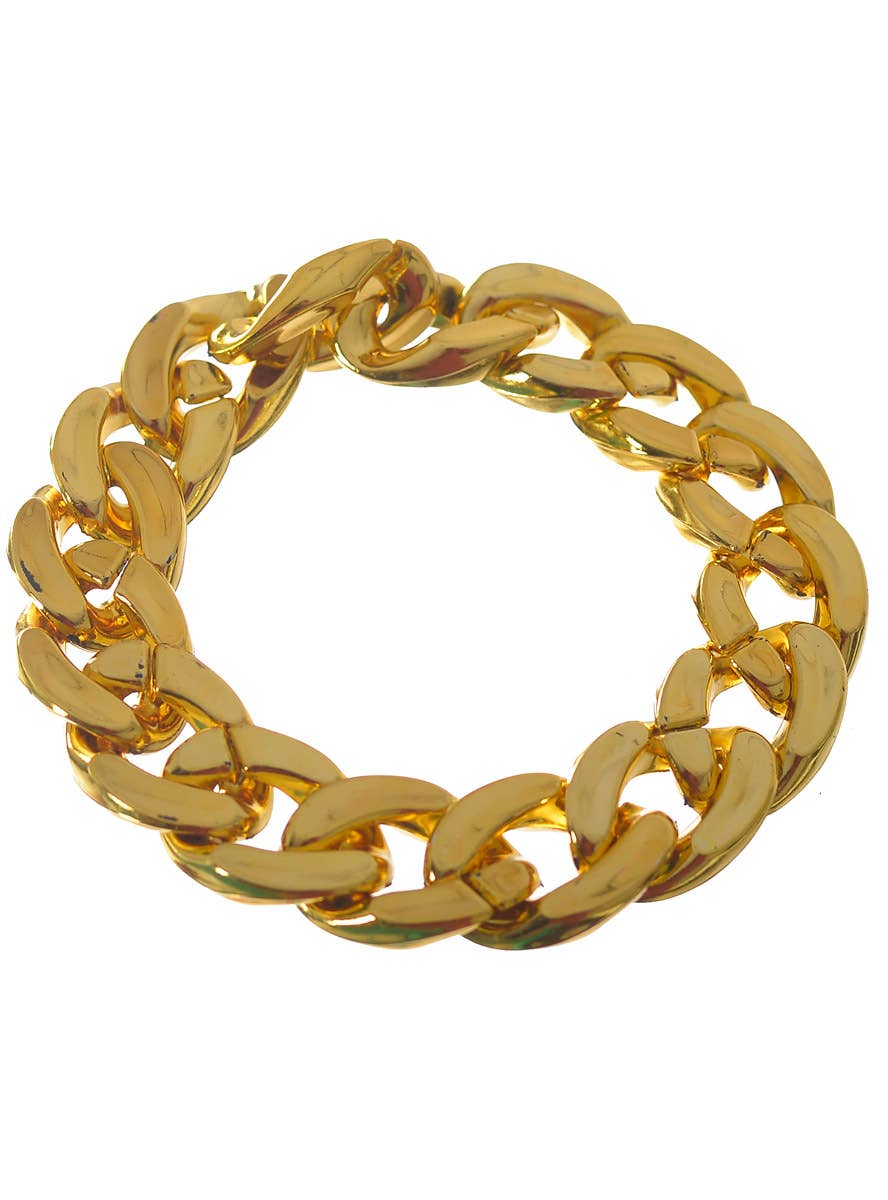 Chunky Gold Plastic Chain Bracelet Costume Accessory