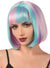 Womens Short Pastel Pink, Purple and Blue Bob with Front Fringe
