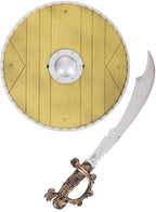 Swashbuckling Gold and Silver Pirate Sword and Shield Costume Accessory Set