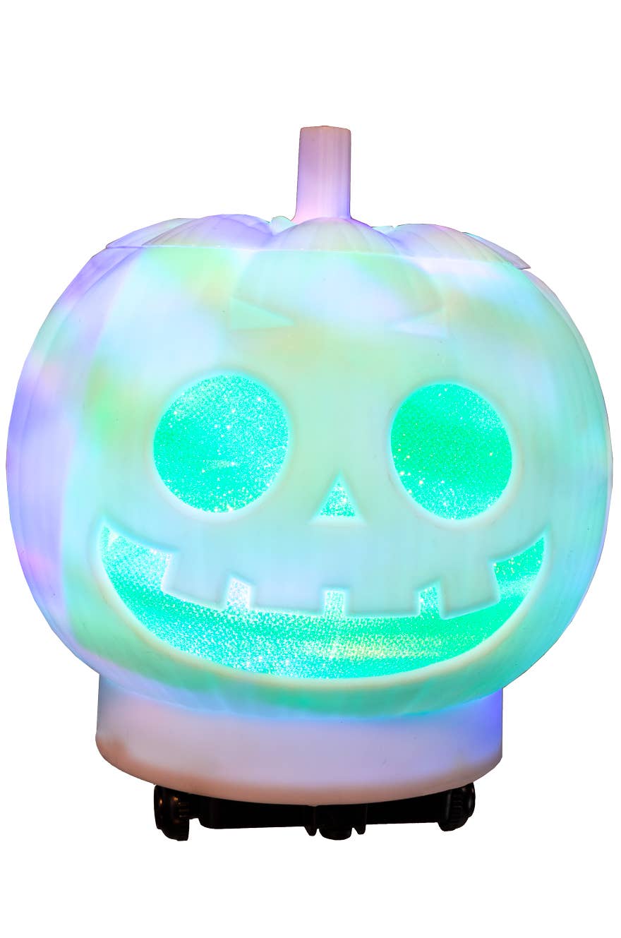 White Light Up Jack o' Lantern Pumpkin Halloween Decoration - Alternative Image