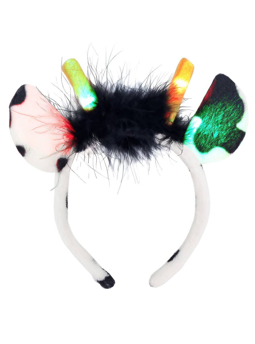Light Up Cow Ears Costume Headband - Main Image