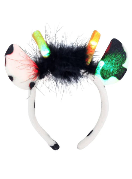 Light Up Cow Ears Costume Headband - Main Image
