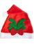 Red and White Santa Hat with Green and Red Sequin Reindeer Antlers Appliqué - Main Image