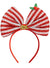 Red and White Candy Striped Giant Bow Christmas Costume Headband