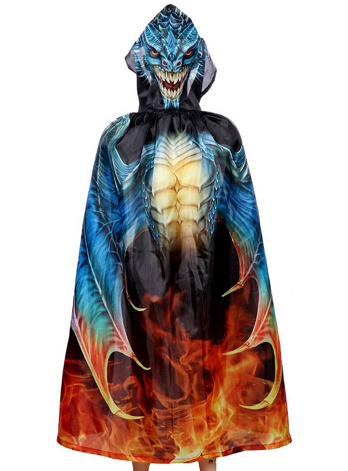 Childrens Blue and Red Fire and Ice Dragon Cape