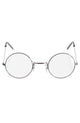 Round Clear Lens John Lennon Glasses with Silver Frame 
