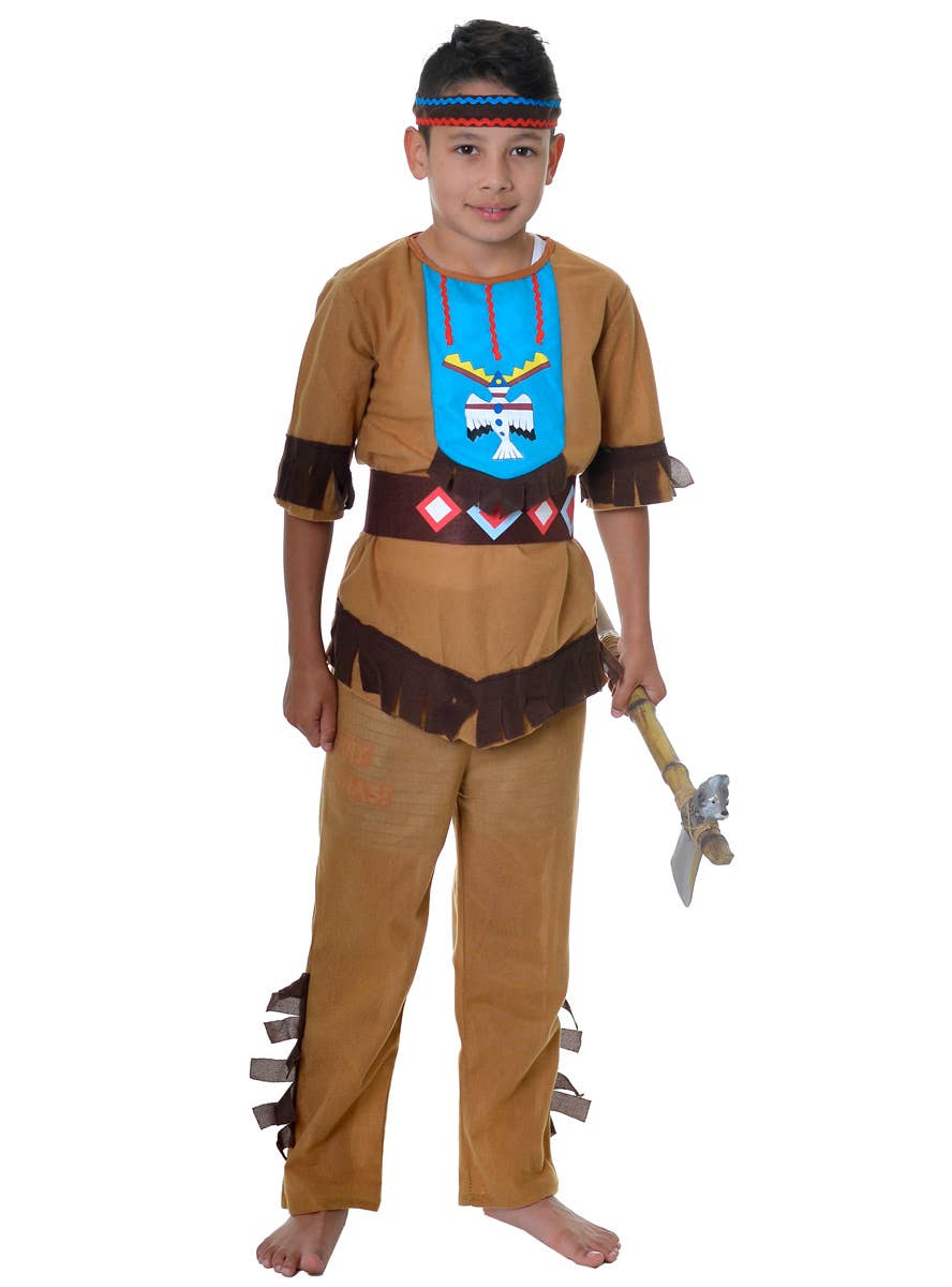 Native American Indian Brave Boy's Dress Up Costume - Front View