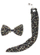 Image of Plush Leopard Print Tail and Bow Tie Accessory Set - Main Image